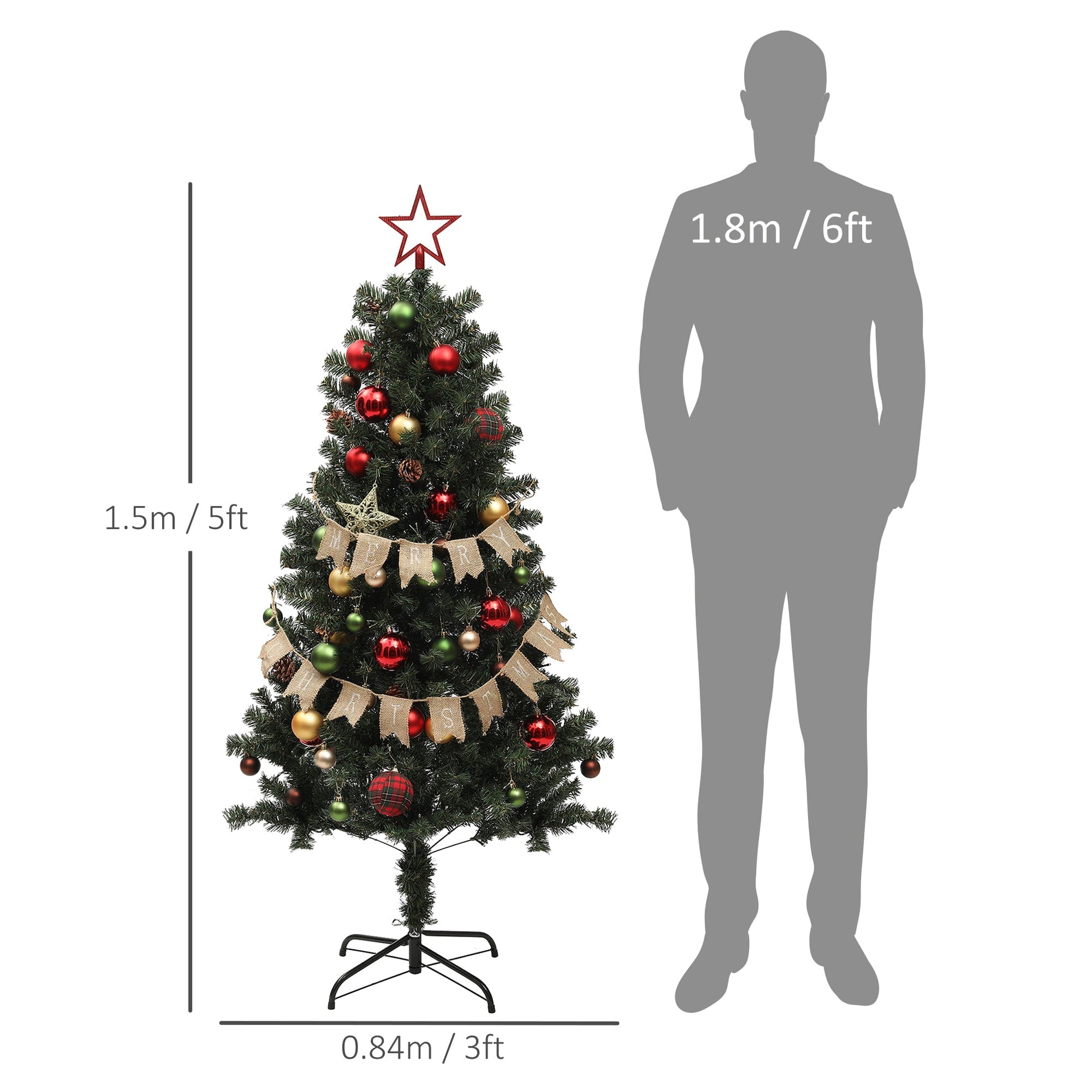 5ft Pre-Lit and Decorated Christmas Tree-2